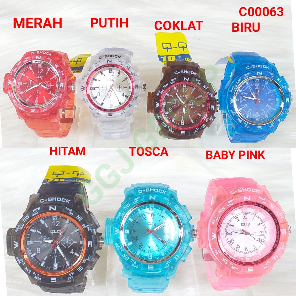 C ( C00063 ) JAM TANGAN MODEL TRANSPARAN DEWASA HARGA GROSIR / WATER RESISTANT 3 ATM / TAHAN AIR