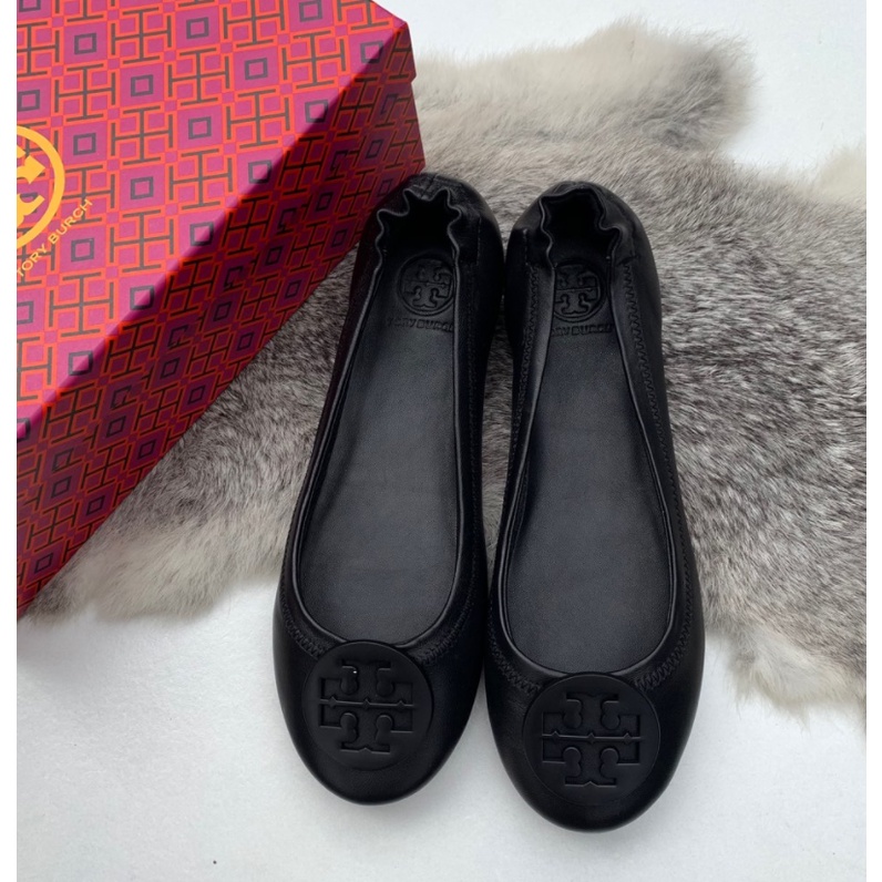 TORY BURCH  Sheepskin Double T LOGO Flat Ballet Shoes Women's Shoes