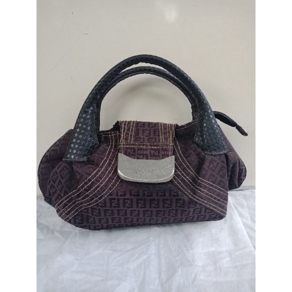 HANDBAG KANVAS ALA FENDI SPY MIX KULIT,  PRELOVED HANDBAG, PRELOVED ALA FENDI