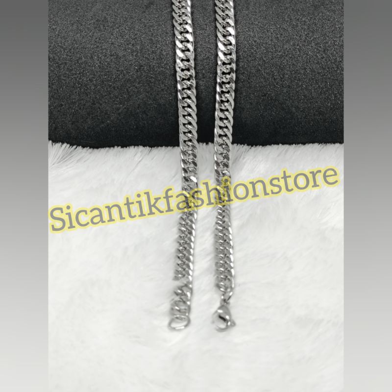 KALUNG RANTAI PADAT TITANIUM FASHION PRIA WANITA 60CM BAGUS MURAH TERLARIS ANTI KARAR TITANIUM