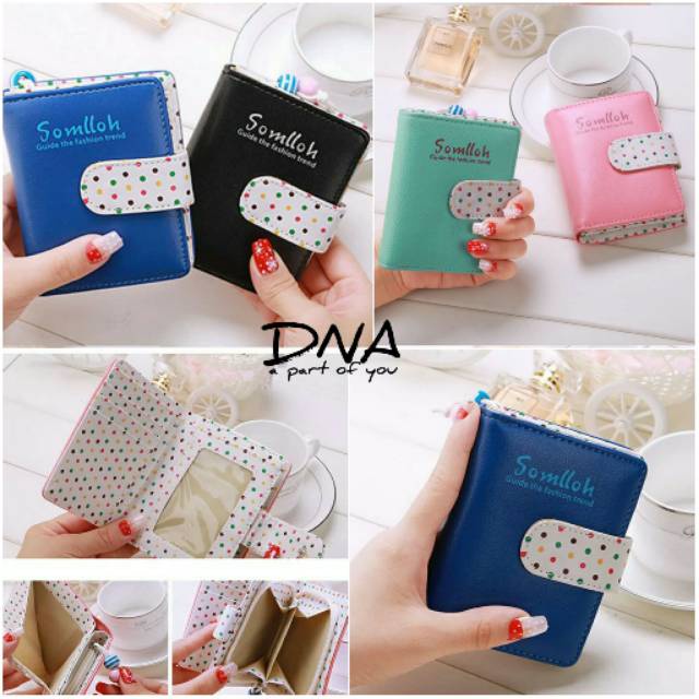 Dompet somlloh size mini / dompet mini wanita cute / dompet lipat murah / muat koin kartu dan uang