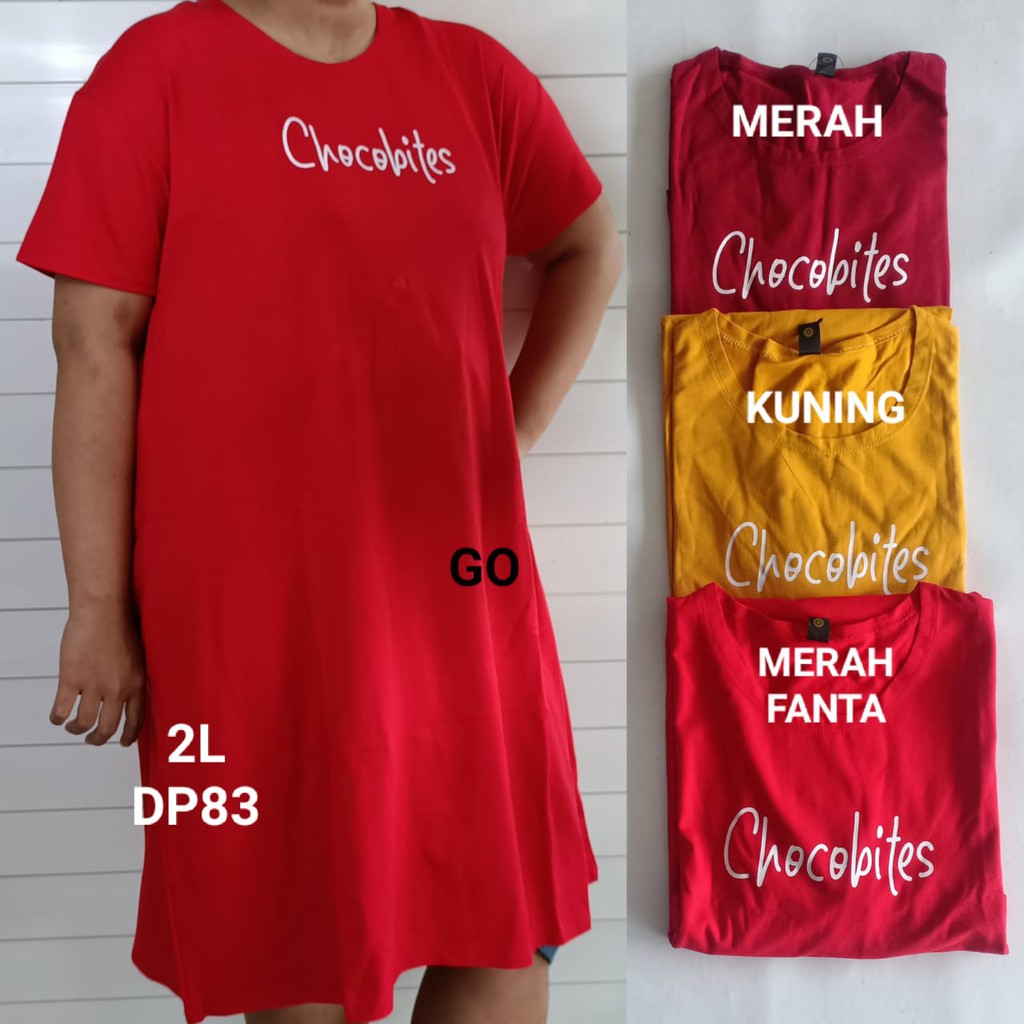 gof DP LMN DRESS/DASTER Wanita Casual Motif Polos Pakaian Perempuan Lengan Pendek