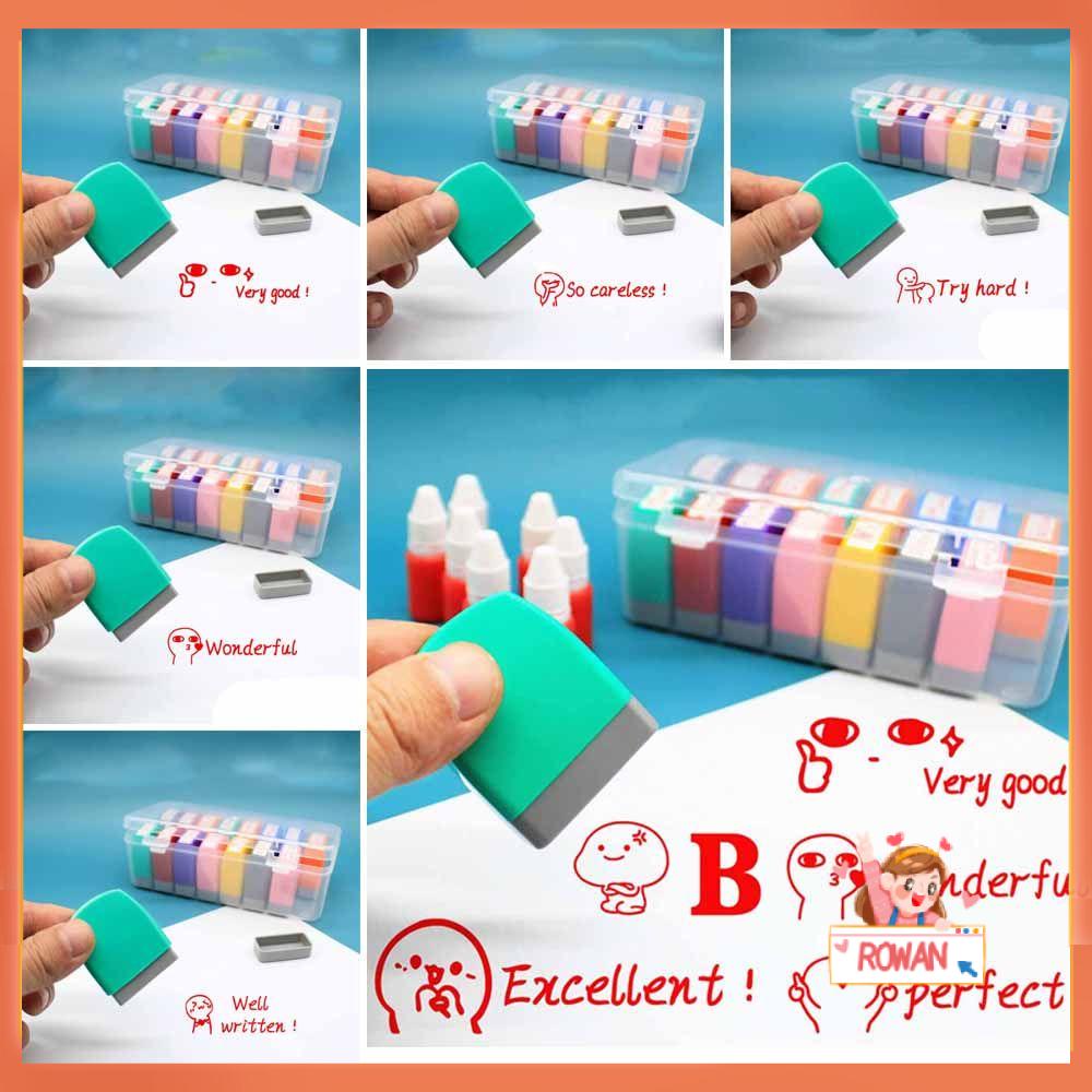 Mainan Stempel Motif Kartun Bunga Fotosensitif Bahasa Inggris Untuk Anak