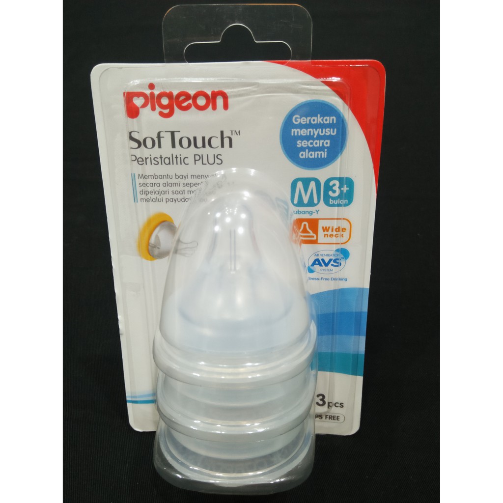 PIGEON MURAH NIPPLE BAYI PERISTALTIC PLUS BOTOL WIDE NECK DOT  NEWBORN