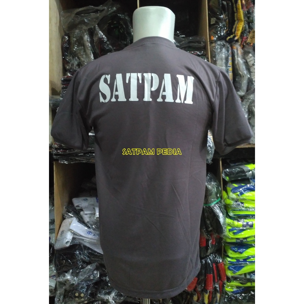 Kaos Satpam Abu Logo Putih - Kaos Security Abu Logo Putih