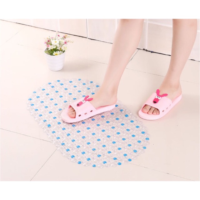 KESET KAMAR MANDI ANTI SLIP ANTI LICIN KARET PVC BERONGGA TRANSPARANT