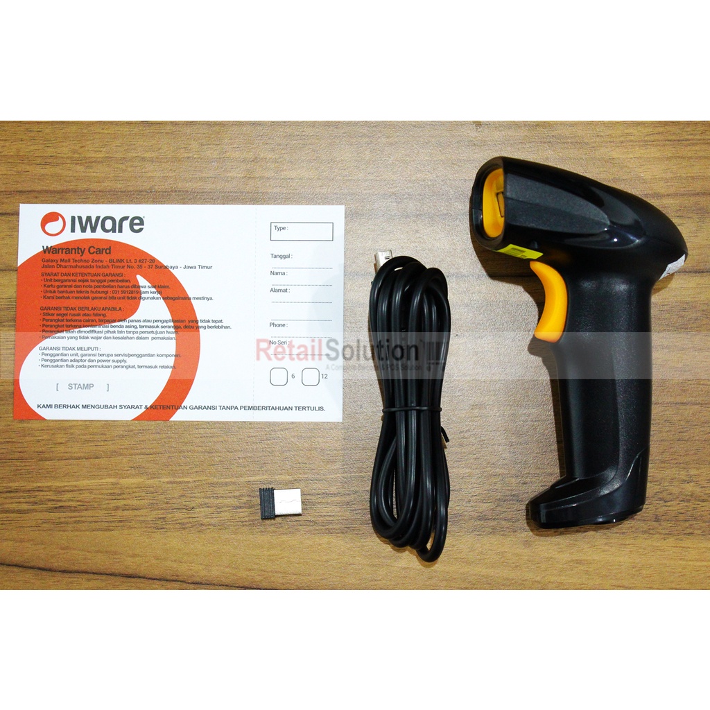 Barcode Scanner 1D Wireless USB Dongle - Iware BS-E81W / BSE81W