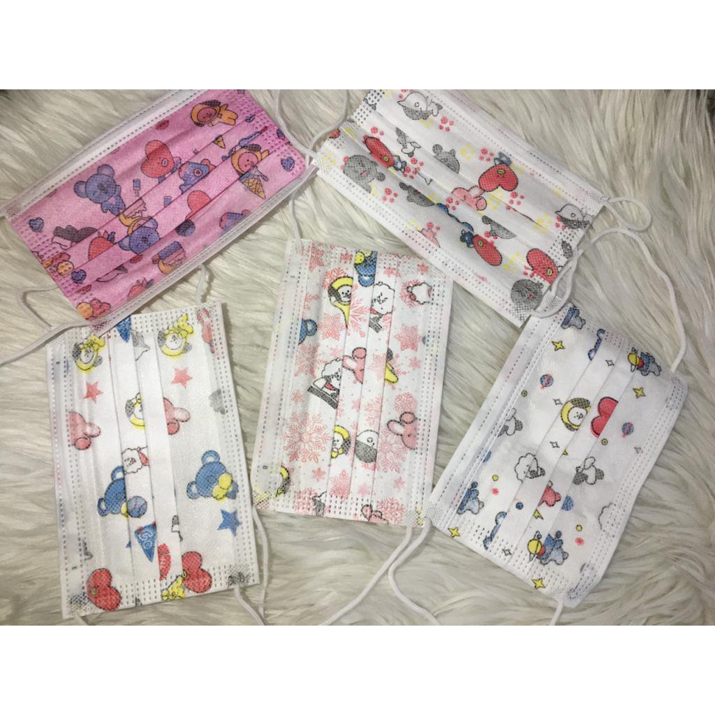 Masker Anak 3Ply Isi 50PCS Per Box/Motif K-Pop Import Real Pict AccFashion Murah