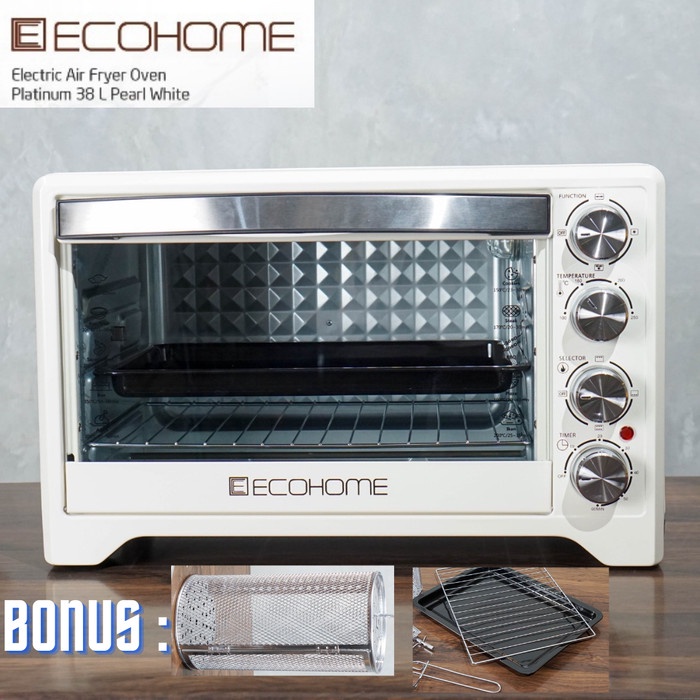 Ecohome Air Fryer Oven Listrik EOP 888 Platinum 38 Liter Free Basket