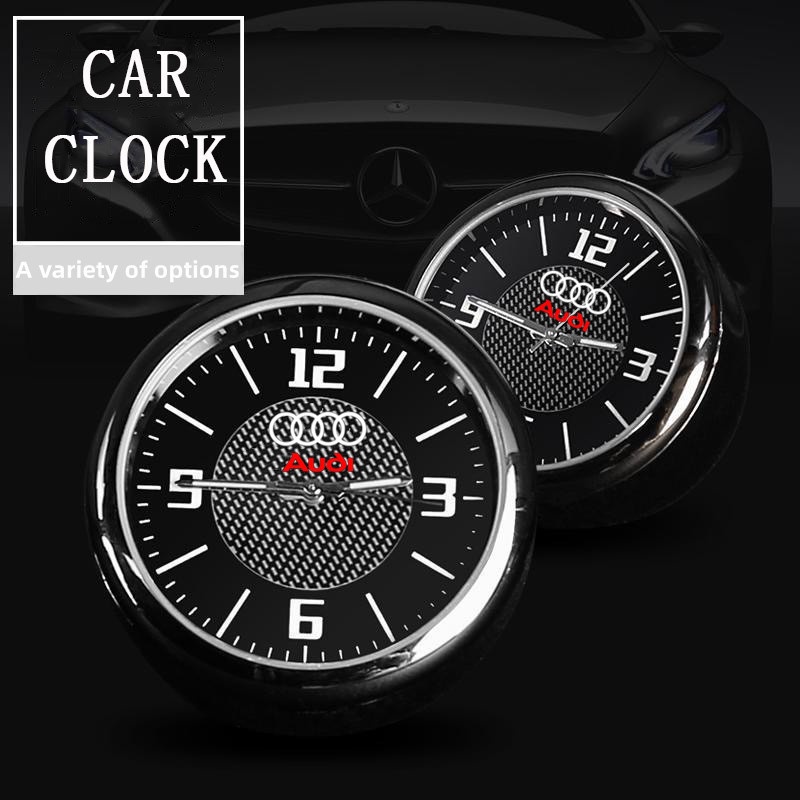 Audi Jam Mobil Mini Quartz Clock Aksesoris Interior Bercahaya Cocok untuk A3 8l A1 Q5 TT mk2 A5 A4 B7 B8 B5 A6 C7 C6 Q7 Q3 RS3