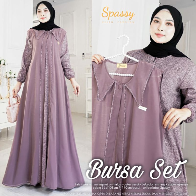 Bursa Set Spassy / Maxi Dress / Long Dress Hijab / Abaya