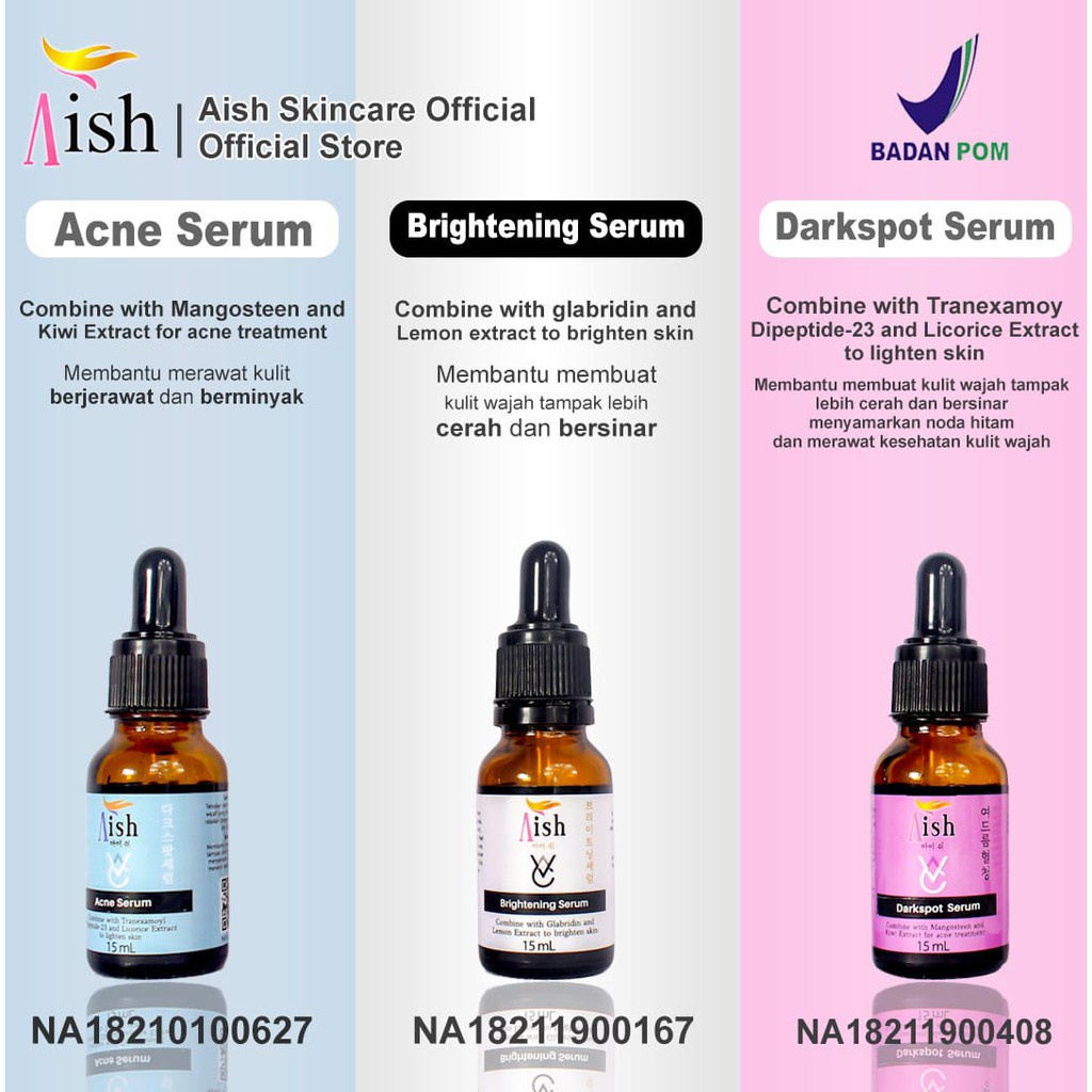 SERUM AISH | AISH SERUM ACNE/ DARK SPOT/ BRIGHTENING ASLI KOREA