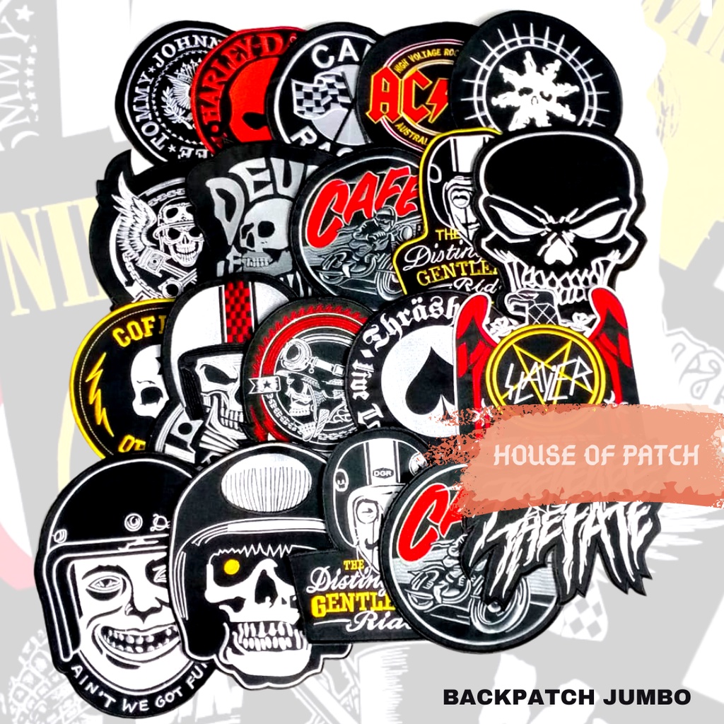 BACKPATCH EMBLEM BORDIR UKURAN BESAR MOTOR CYCLE BEST QUALITY