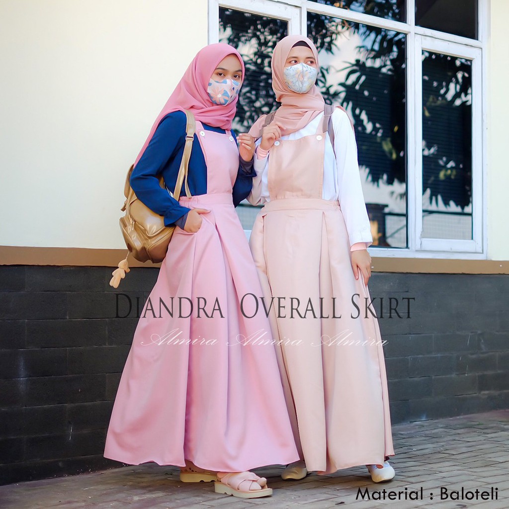 Baju Kodok Wanita Rok Panjang  Diandra  Overall Skirt Almira