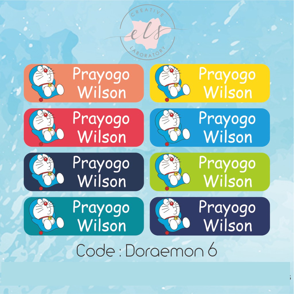 

stiker label nama custom waterproof anti air