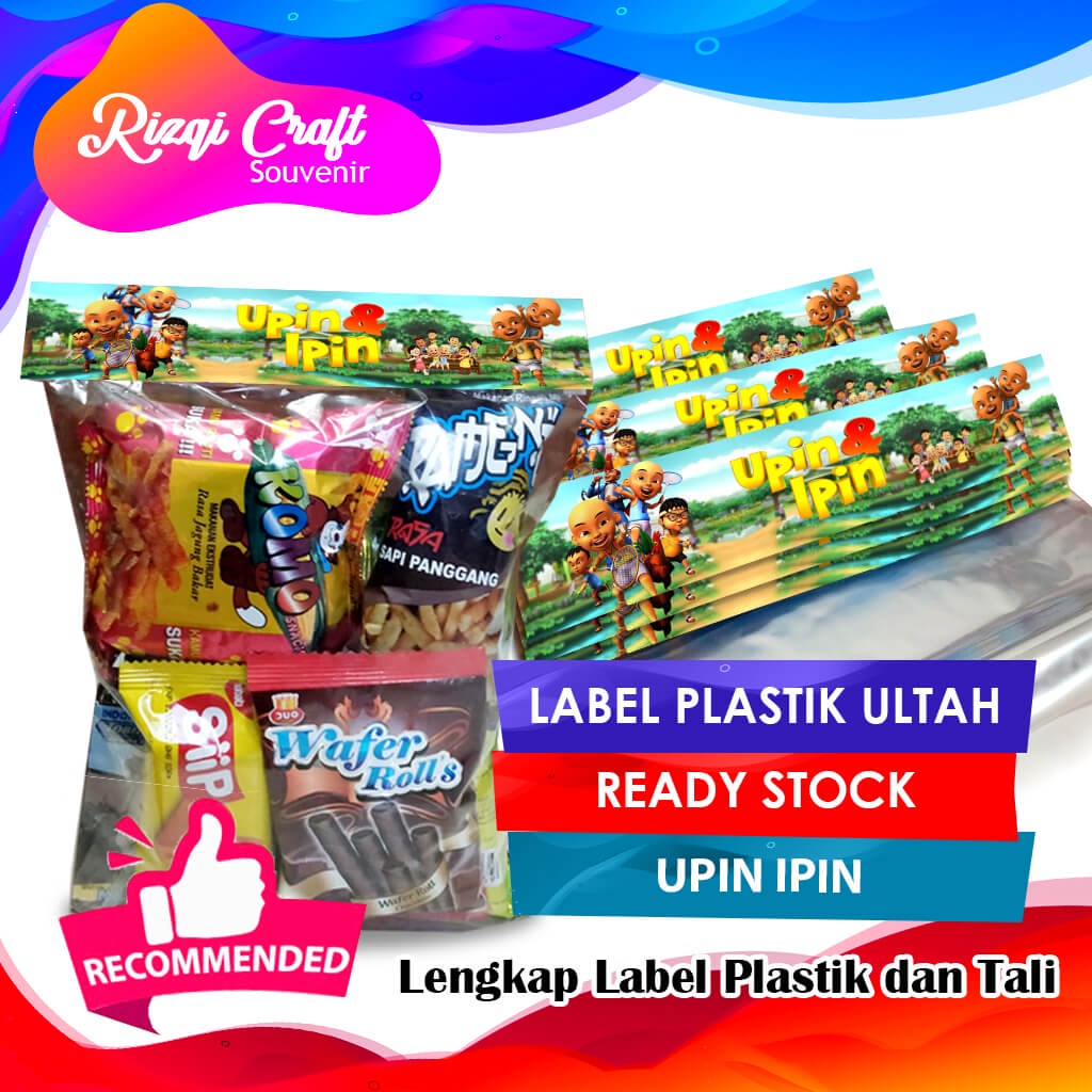 

[Ready] Upin - Ipin Tas Label Snack Plastik Ulang Tahun