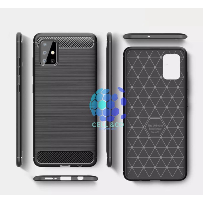 CASE CARBON SAMSUNG A71 casing hp silikon softcase case premium carbon cover