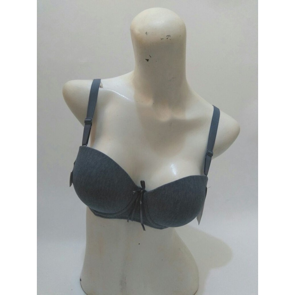 Bra / Bh SOREX 11118 MELANGE BH Busa Kawat HALF CUP setengah polos basic Kait 2 BK