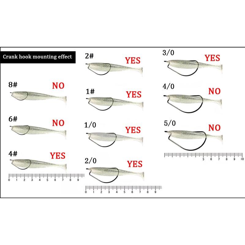 50Pcs Wide Gap Worm Fishing Hooks Jig Crank Big Bass Hook Black High Carbon Steel Crank Barbed Hook for Soft Fishing Lure