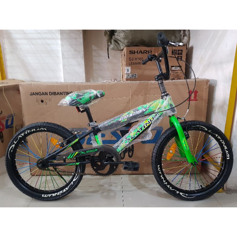 Sepeda BMX 20 inch PLATINUM DRAGON ( BAN JUMBO ) ( Warna Hijau / Green )