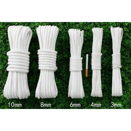 

Tali Tambang Kecil Nilon Nylon Rope 3 4 5 mm Putih Pengikat Barang Qualitas Eksport Tekstur Halus