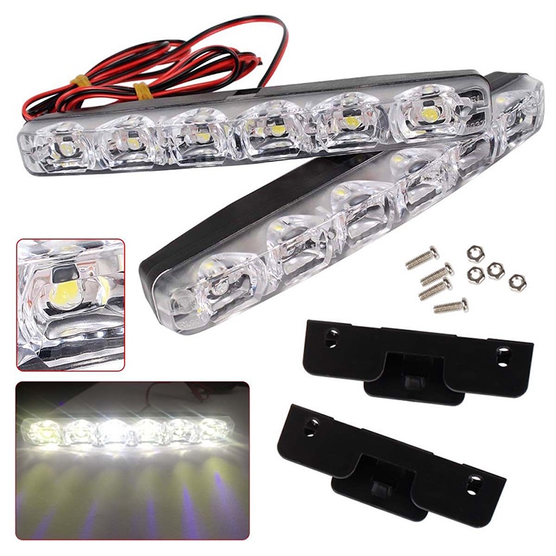 2pcs Lampu LED 6smd 12V Untuk DRL / Fog Lamp Mobil