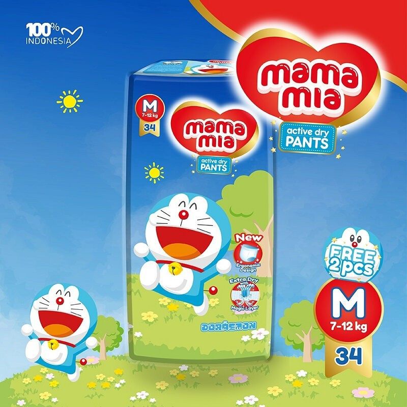 MAMAMIA Active Dry Pants / popok bayi celana S40 M34 L30 XL26