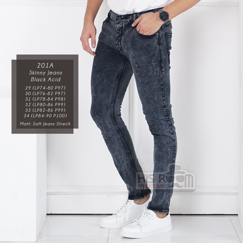 HSRM - 201 (BISA COD) Celana Panjang Jeans Pria Soft Jeans Strech Skinny Jeans Pria Jins Pria