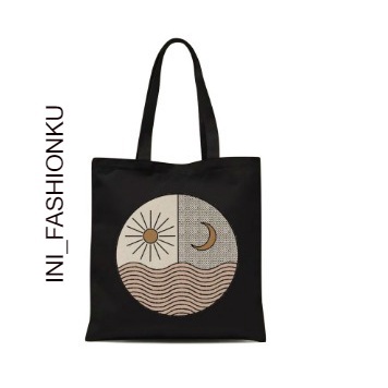 TAS TOTEBAG UNISEX KEKNIAN KEREN CEWEK COWOK - MOTIF MOONLIGHT KEREN BISA COD