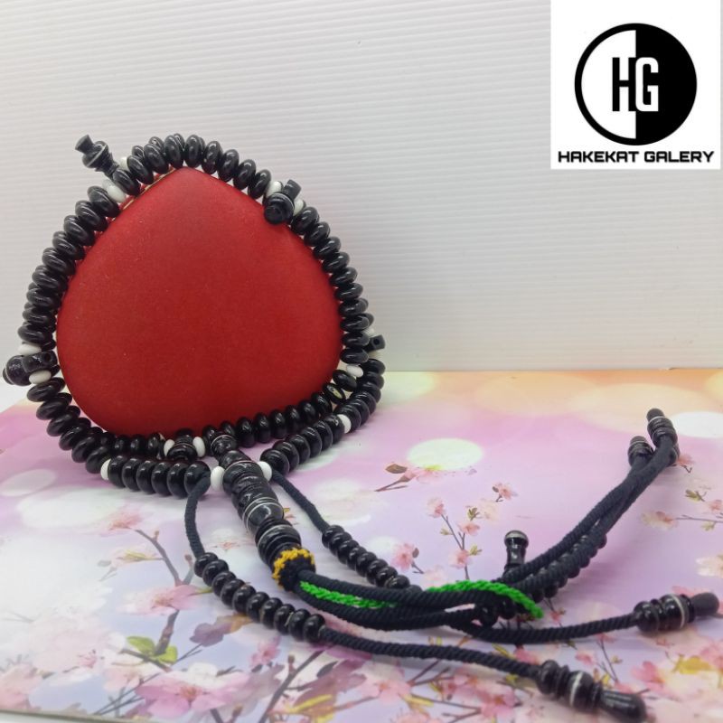 tasbih tijani /thoriqoh tijani/tarekat tijaniyah akar bahar hitam kombinasi tulang kerbau D1115
