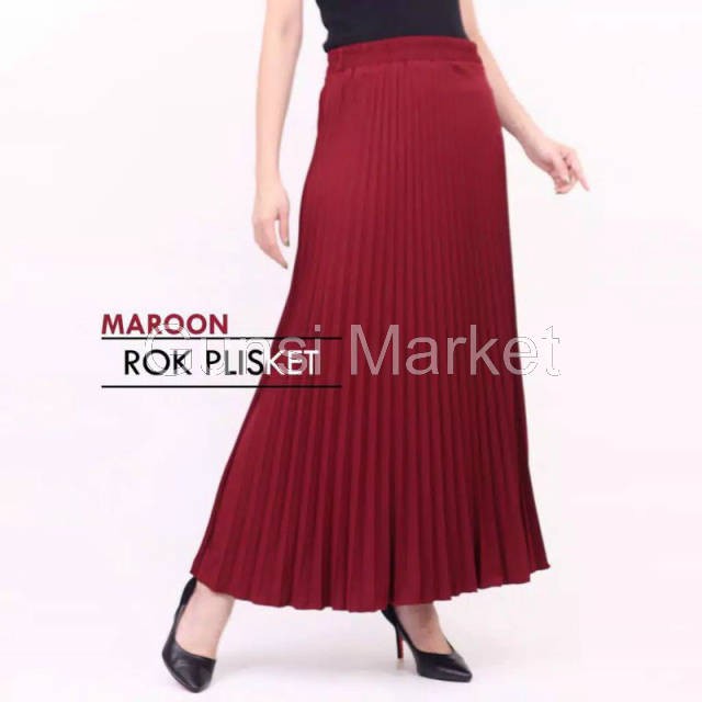 Gunsi Market - Rok Plisket Wanita All size | Rok Plisket Jumbo | Rok Plisket Hitam Army Navy Milo