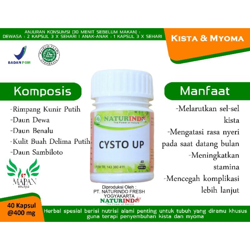 CYSTO UP OBAT KISTA NATURINDO