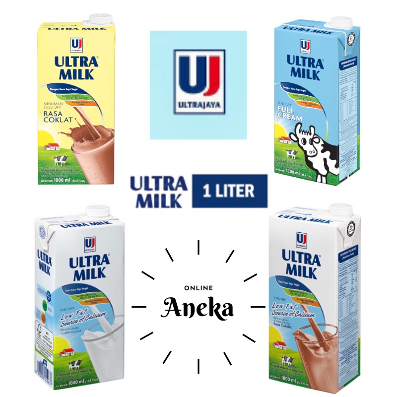 

ULTRA Milk Susu UHT 1 Liter (Cokelat/Full Cream/Low Fat) 1 Karton
