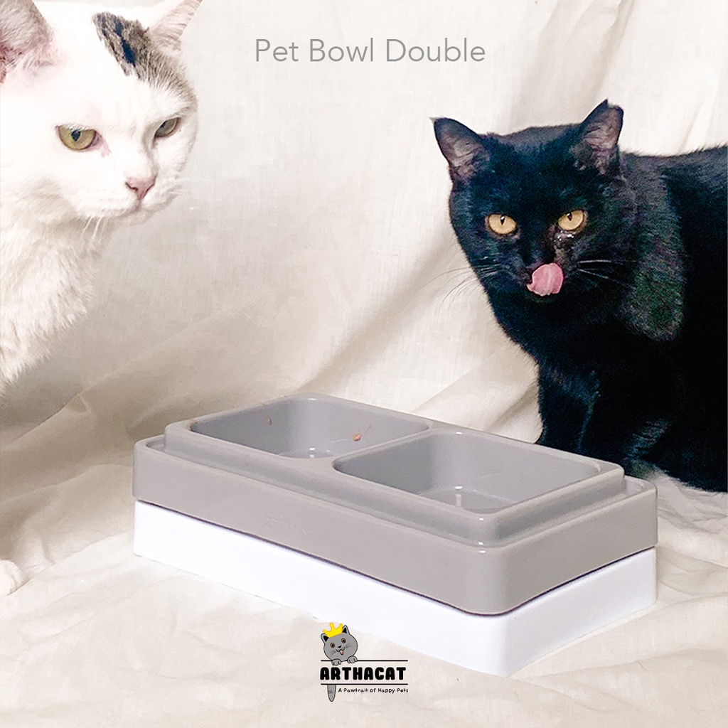 Arthacat - Pet Bowl Anti Semut Tempat Makan Hewan  Kucing Anjing Arthacat - Double