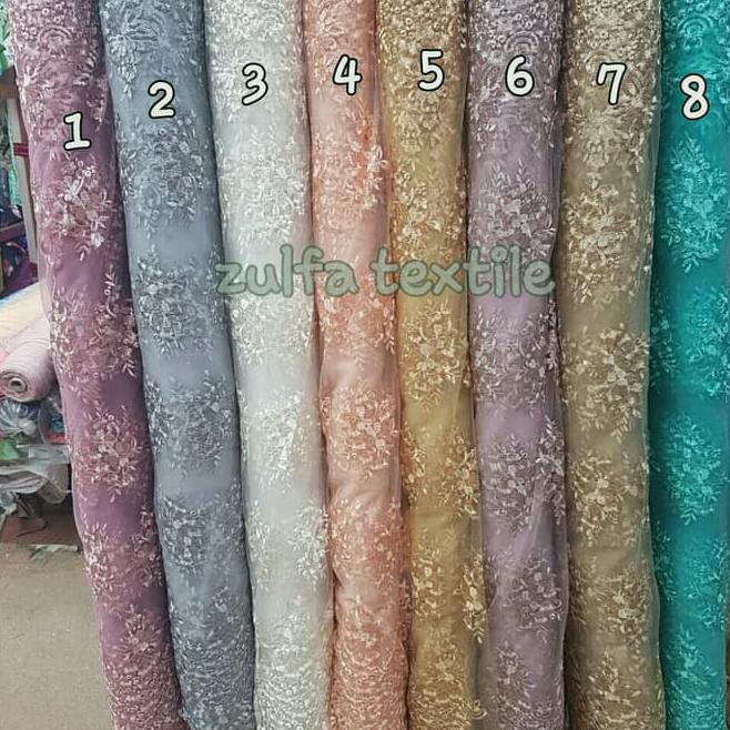 Kain Tile Korea. Bahan Kebaya, Dress. Kain Brokat Brukat