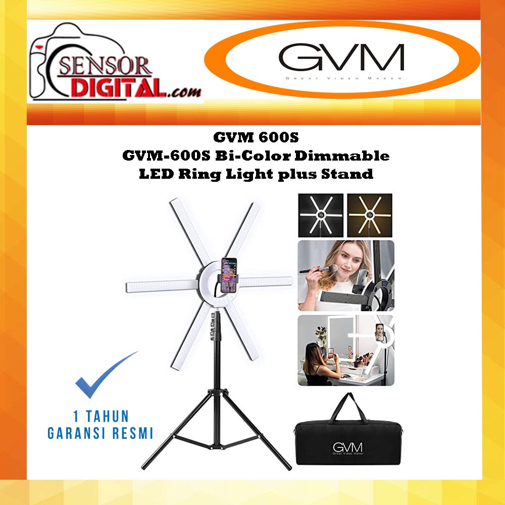 GVM 600S GVM-600S Bi-Color Dimmable LED Ring Light Ringlight Ringlite WITH LIGHT STAND