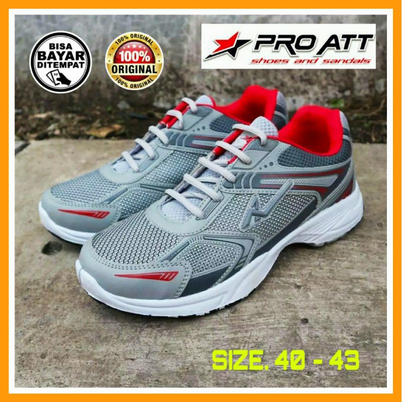 PRO ATT MC 52 Sepatu Olahraga Lari Sport Pria Lelaki Laki Asli Original Abu merah Biru Size 39 - 43 