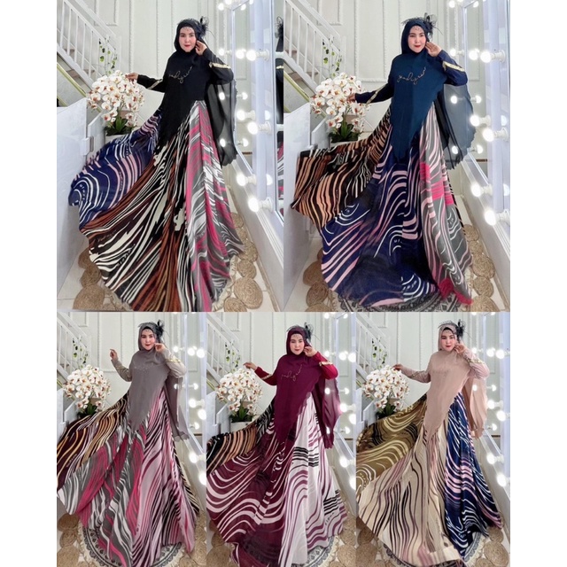 Gamis original DRESS ZALIKA PREMIUM SET* By. Yodizein Syari