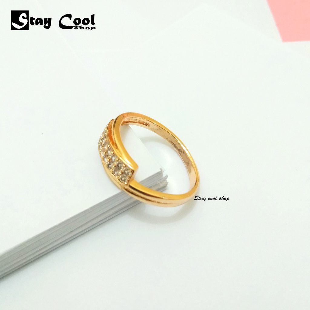 Cincin Wanita Xuping Titanium Emas Asli Gold Model Terbaru 2021 Wanita Korea Import - Warna Emas BIS