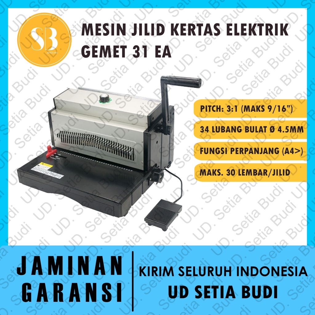 Mesin Jilid GEMET 31 EA 3:1 A4 Binding Machine 31EA