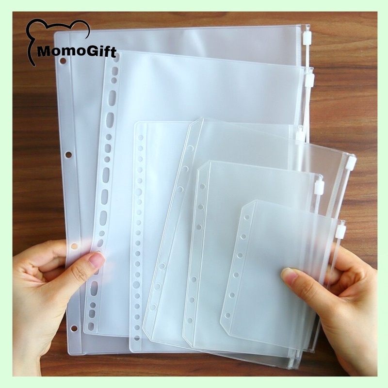 

Zipper Pocket Binder A5 A6 A7 B5 A4 Transparent / Ziplock Bag Transparan Ziplock Sleeve Binder