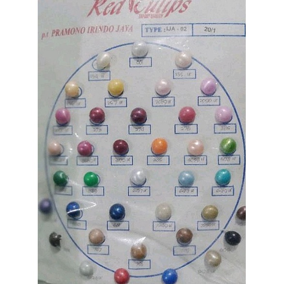 Kancing Mutiara Warna/Kancing Jamur