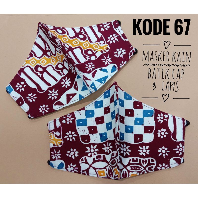 masker kain 3 lapis, masker batik 3 lapis, masker 3 lapis