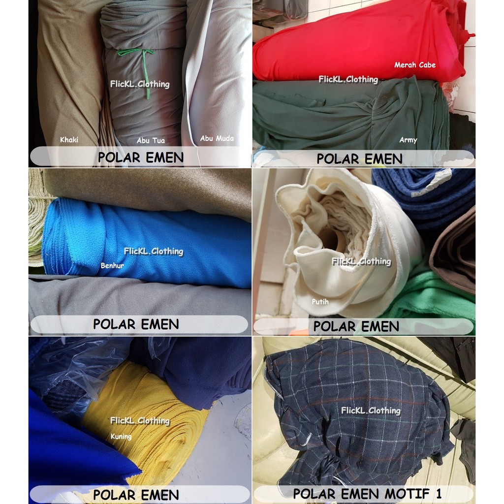 Bahan Kain Polar Emen Polos Sweater Polar