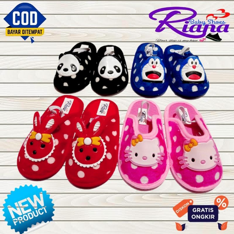 Sandal Slop bayi BAPAU polkadot animasi karakter murah terbaru Usia 6-18 Bulan