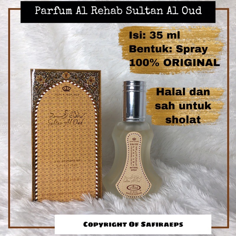 Jual SULTAN AL OUD PARFUM AL REHAB 35ml SPRAY 100% ORIGINAL | Shopee