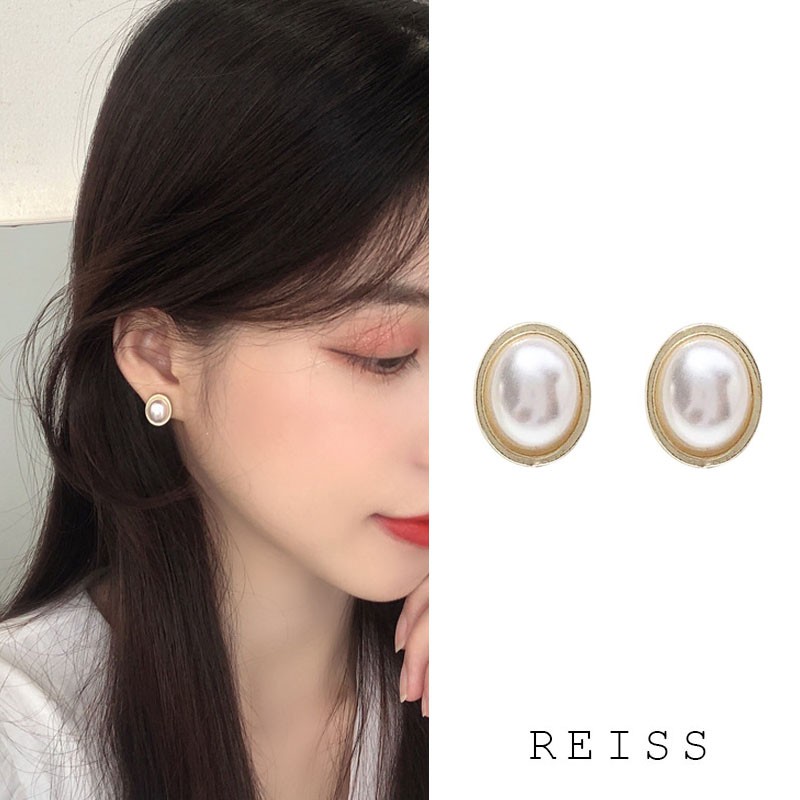 Anting Tusuk Gantung Bahan Sterling Silver 925 Desain Hatimutiara Gaya Koreadongdaemun Untuk Wanita H722