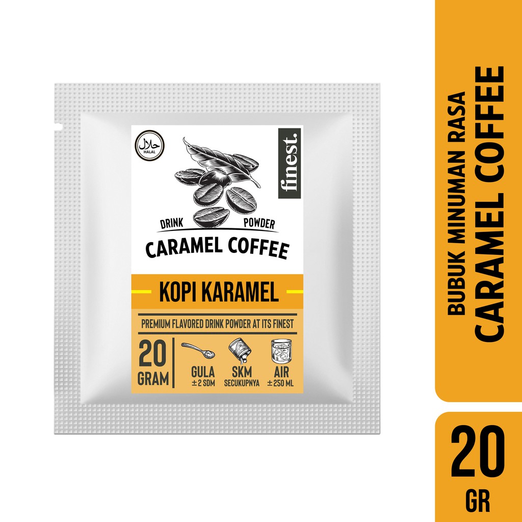 

Bubuk Minuman Rasa Caramel Coffee Drink Powder Kemasan Sachet 20 Gram