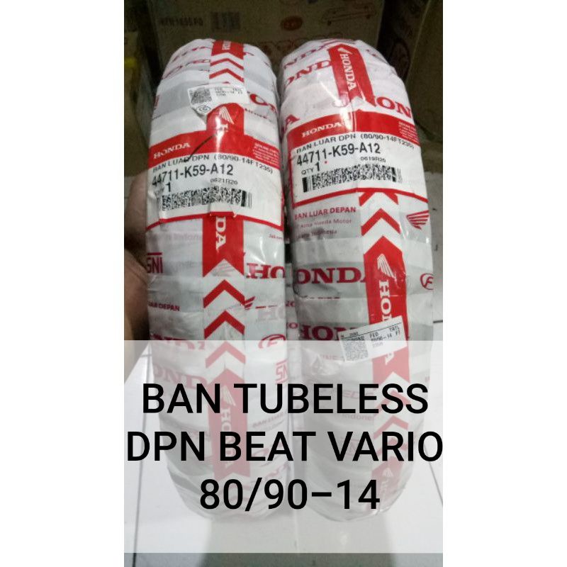 BAN TUBELESS 80/90-14 DEPAN BEAT VARIO AHM FEDERAL BAN TUBLES DEPAN BEAT VARIO ORIGINAL AHM