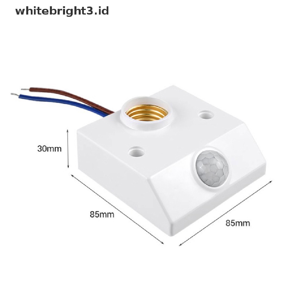 (whitebright3.id) Fitting Lampu Bohlam AC 90V-250V Dengan sensor Gerak PIR